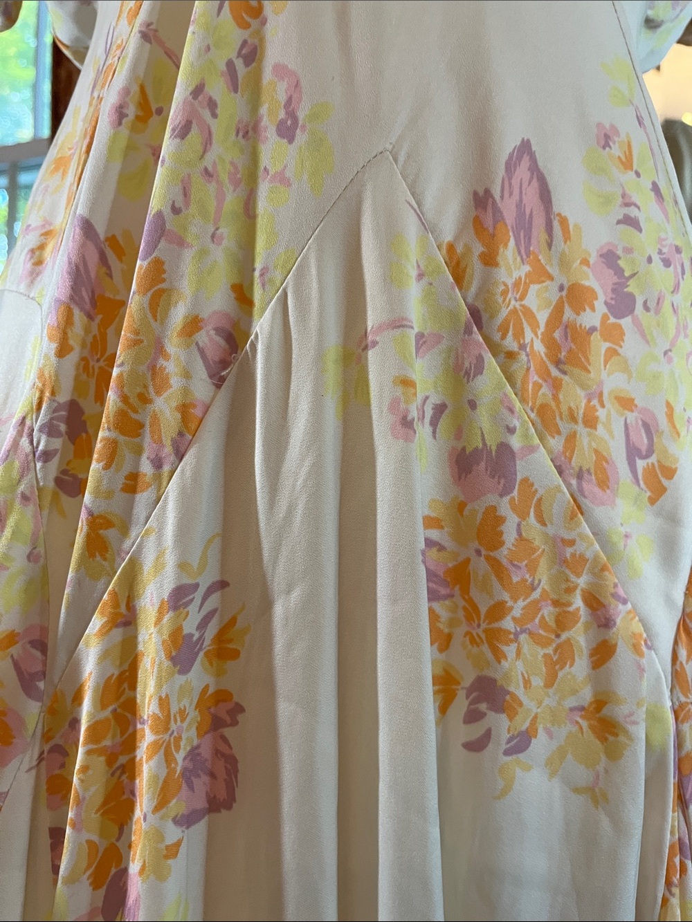 Free People Laura Yellow Maxi Dress w/lavender,orange & Pink Floral Print size L - Picture 9 of 17